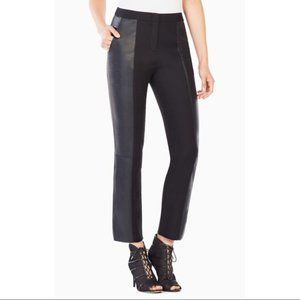BCBGMaxazria Black Brennan Leather Crop Ankle Pant